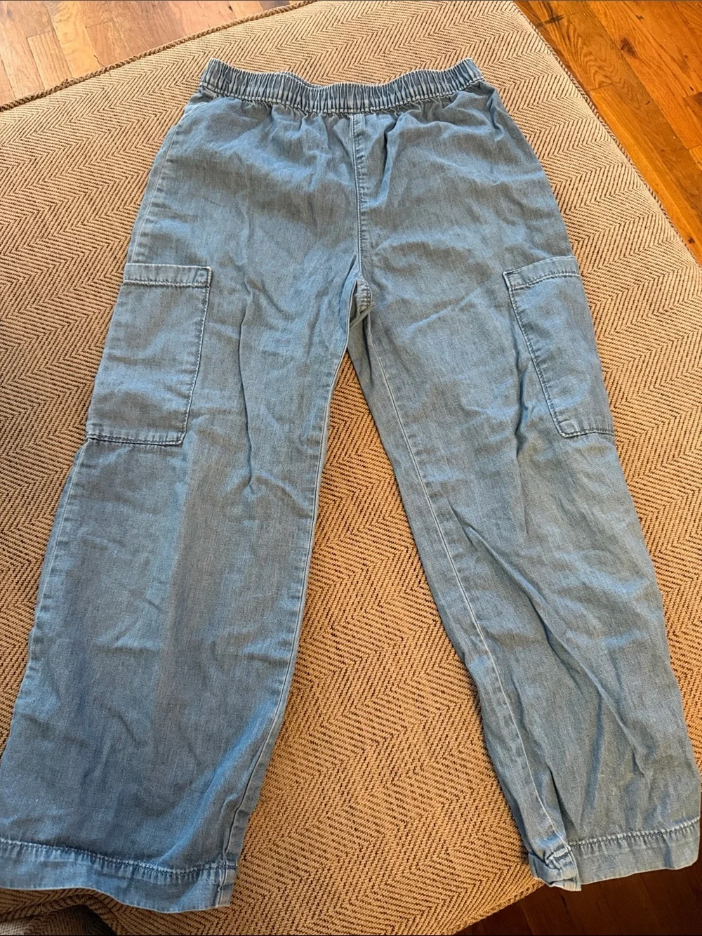 GAP Girls Blue Chambray Smocked Tank and Pants Set